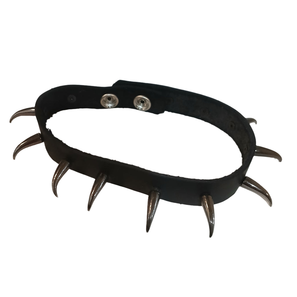 STLW 3/4" Leather 20mm (12) Gunsmoke Claw Stud Collar (S-13"-14")