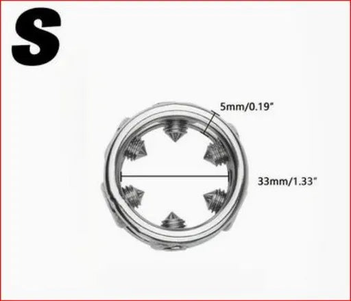 Stainless Steel 6 Spike Cockring