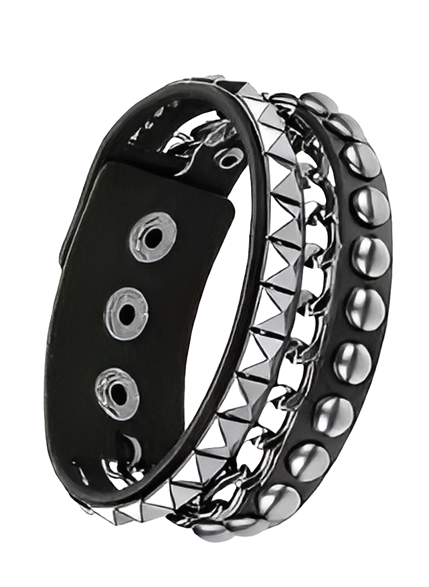 (IMP) Bracelet en similicuir à pointes