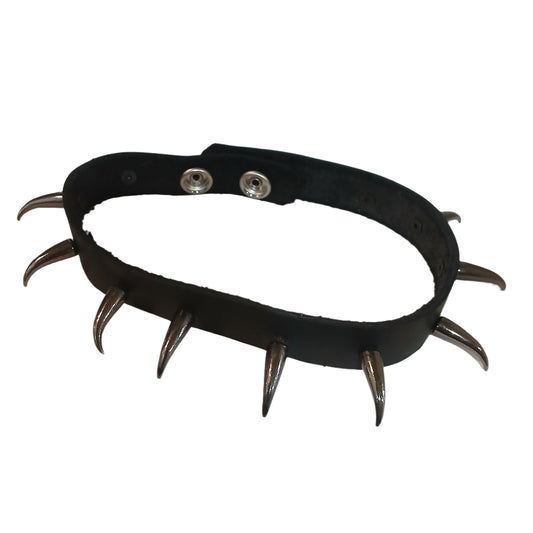 STLW 3/4" Leather 20mm (12) Gunsmoke Claw Stud Collar (S-13"-14")