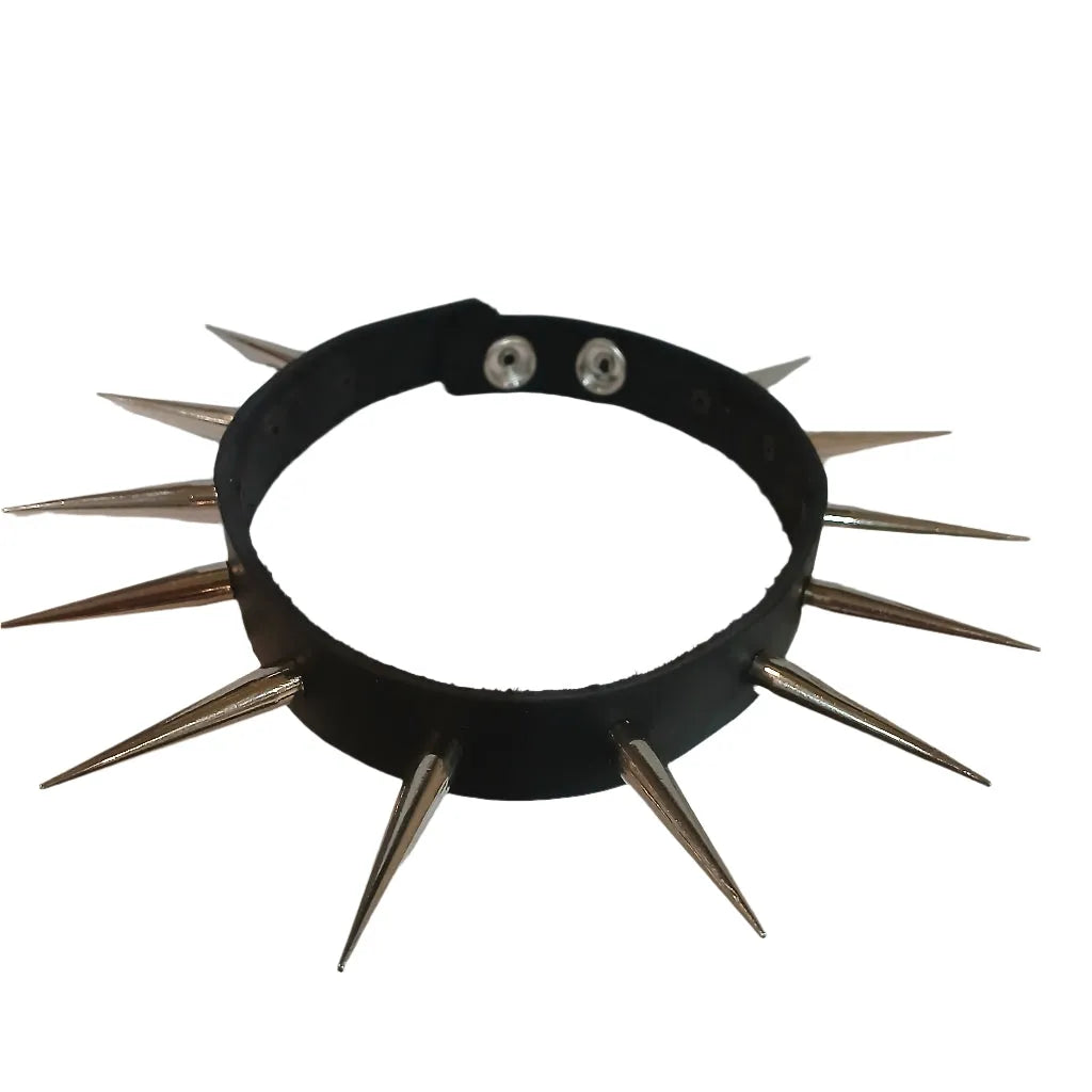 STLW 3/4" Leather Chrome Stud Collar 38mm (12)