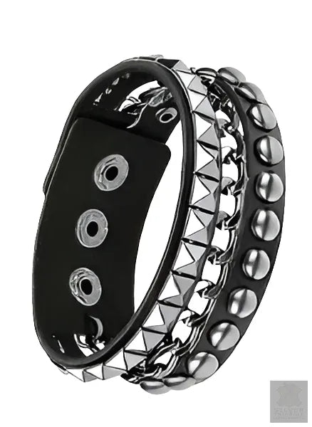 (IMP) Bracelet en similicuir à pointes