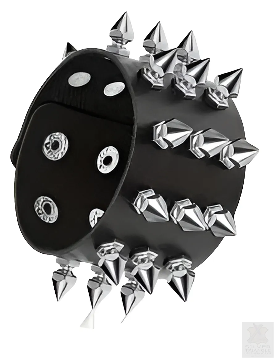 (IMP) Bracelet en similicuir à pointes