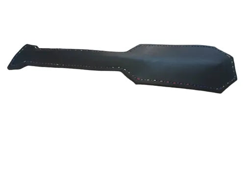 Steel reinforced black leather paddle