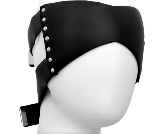 STLW Lightless Adjustable Leather Blindfold