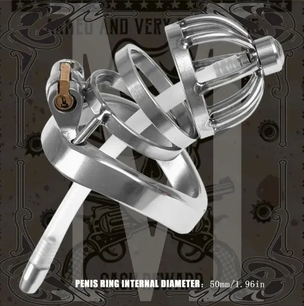 Stainless Steel Men's Chastity Short-MED