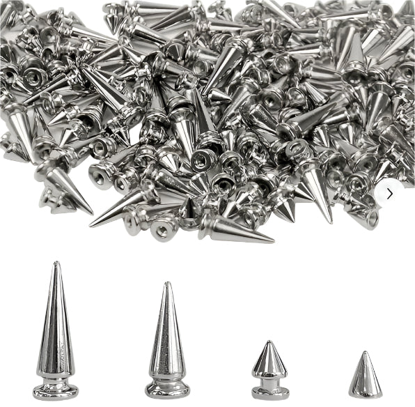 9mm Base Concave Chrome Pyramid Stud (Pick your Height)