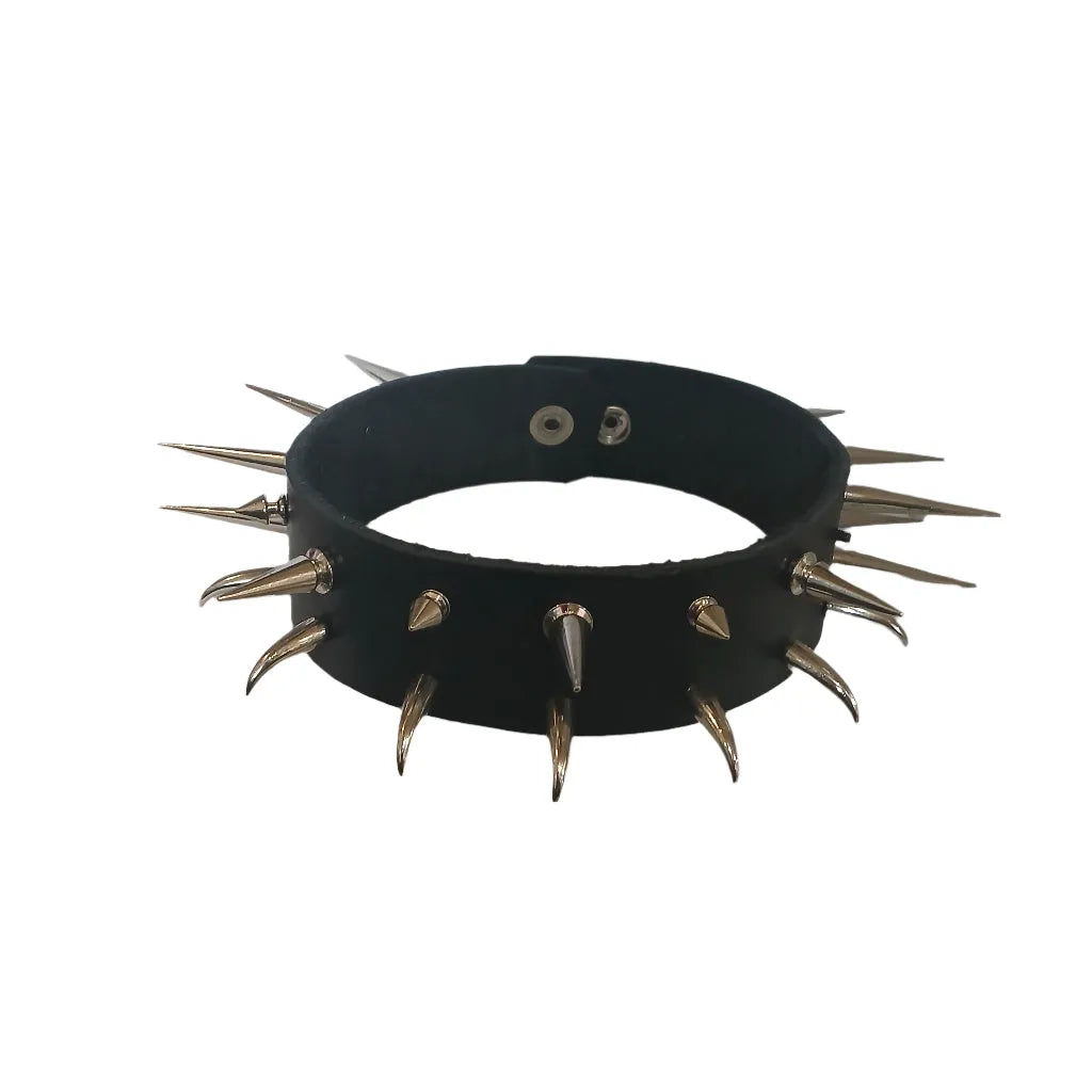 STLW 1 1/2" Leather Spike Collar (26)