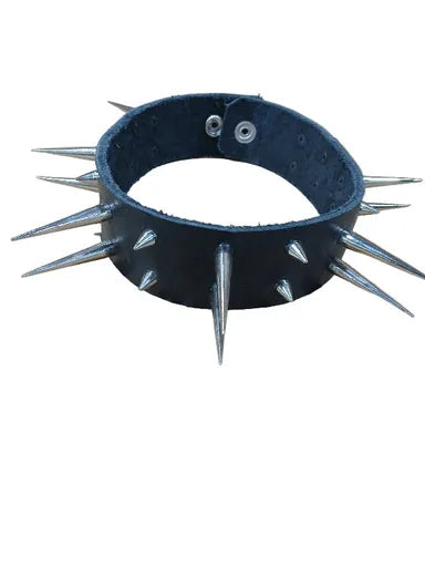 STLW 1 1/2" Leather Dual Spike Collar (16-17")