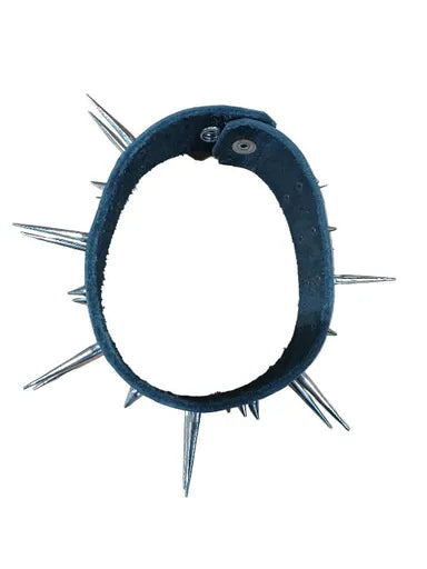 STLW 1 1/2" Leather Dual Spike Collar (16-17")
