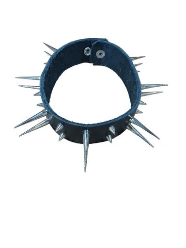 STLW 1 1/2" Leather Dual Spike Collar (16-17")