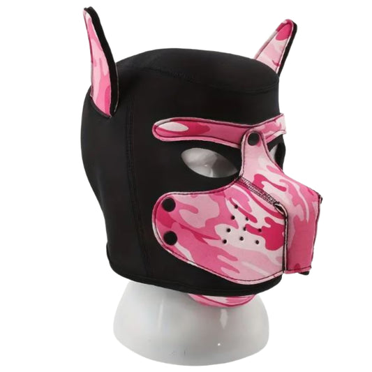 [IMP] Funky Detachable Dog Head Mask - Pink Camo