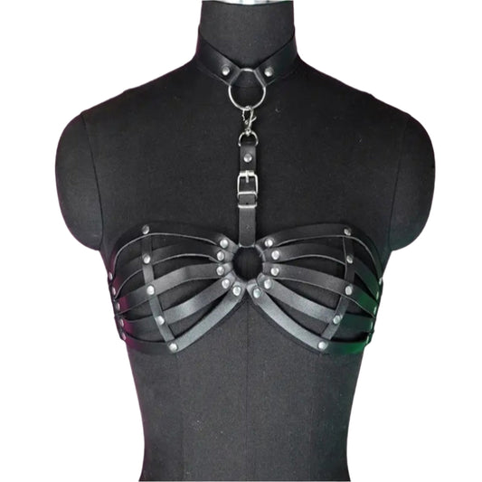 STLW Punk Style Leather Chest Strap