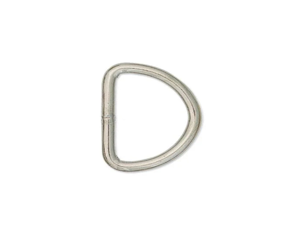 HD Nickle Plated Metal "D" Ring (Pick your Size)